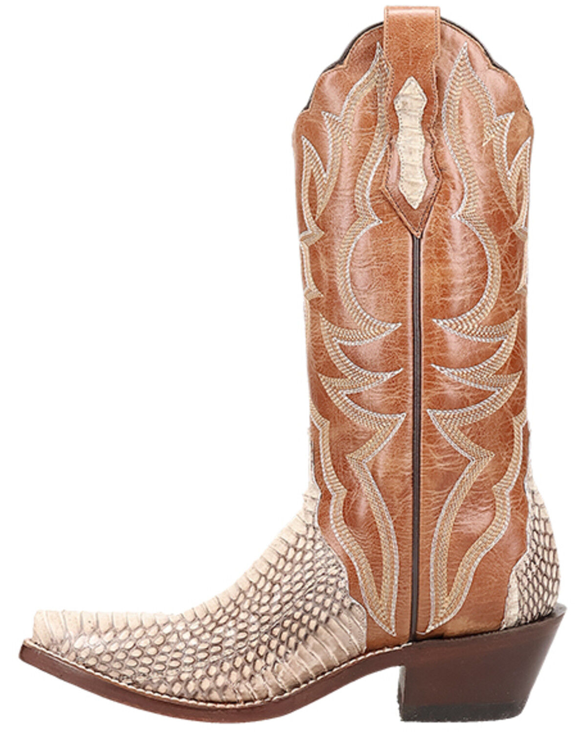 Image #3 - Dan Post Women's Exotic Snake Western Boots - Snip Toe, Brown, hi-res