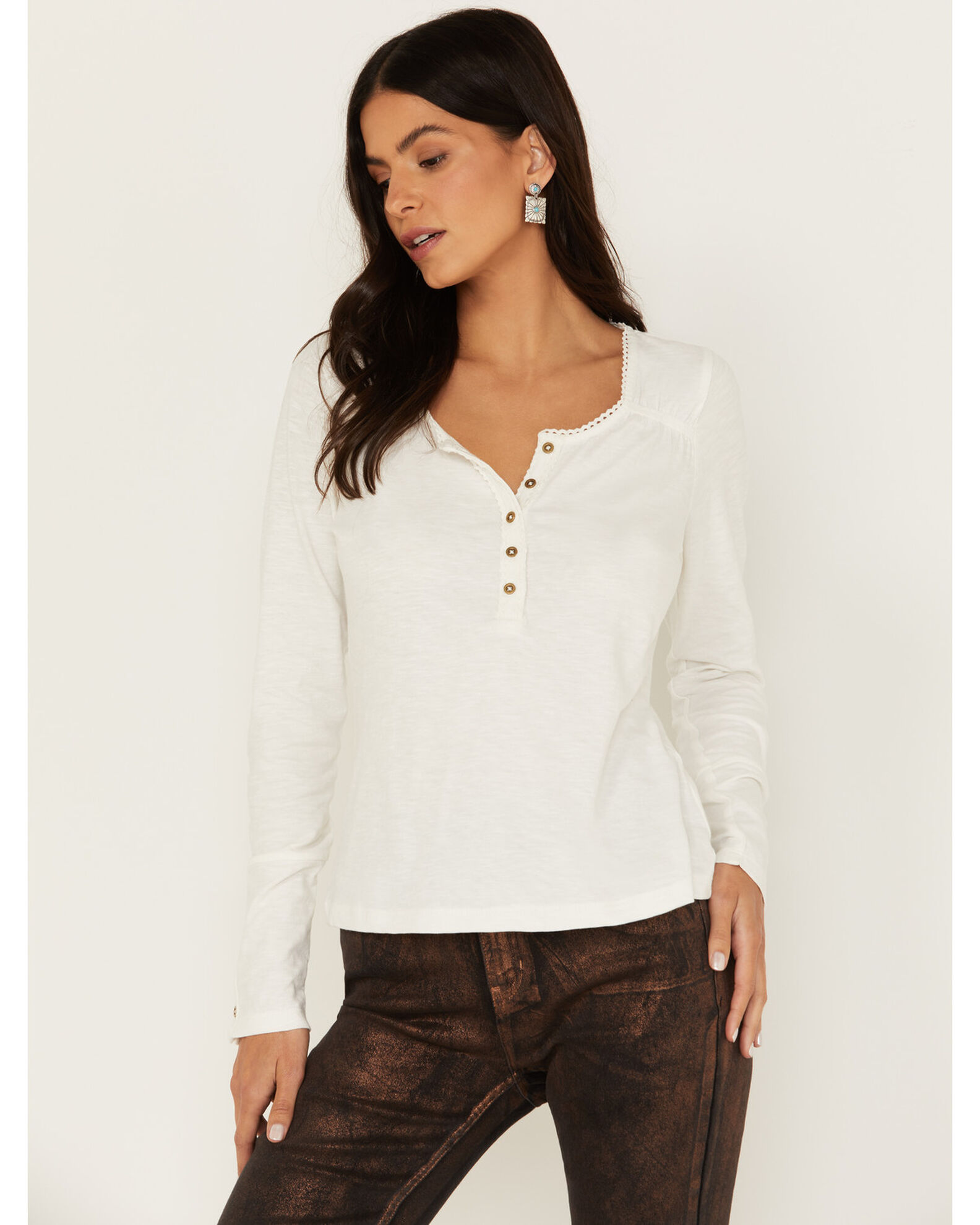 Off white henley store shirt