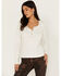 Image #1 - Idyllwind Women's Velvet Trim Henley Shirt, Off White, hi-res