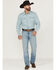 Image #1 - Wrangler Men's Cowboy Cut Vintage Light Wash Regular Fit Stretch Denim Jeans, Light Wash, hi-res