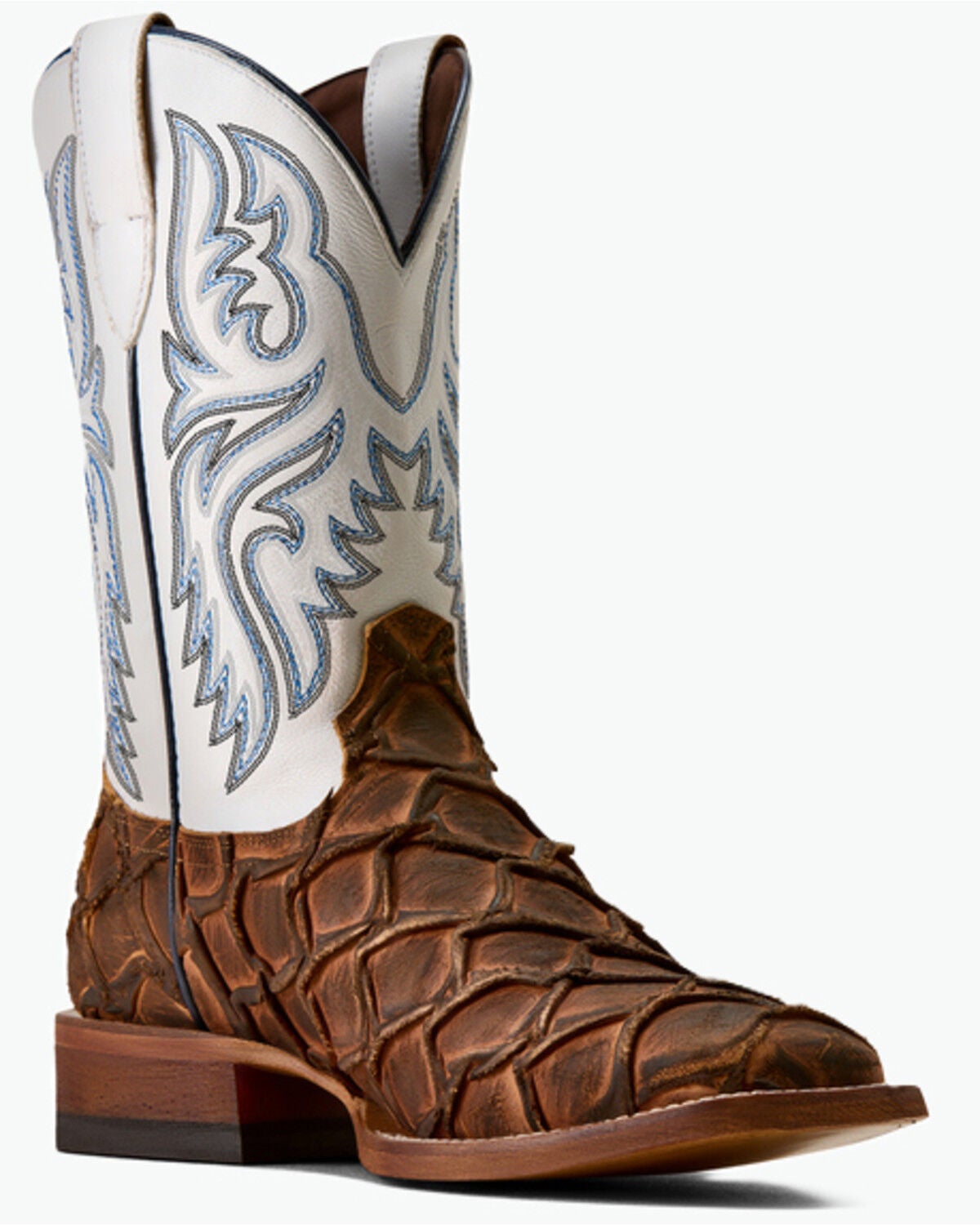 Image #1 - Ariat Men's Riverside Exotic Print Western Boots - Broad Square Toe, Brown, hi-res