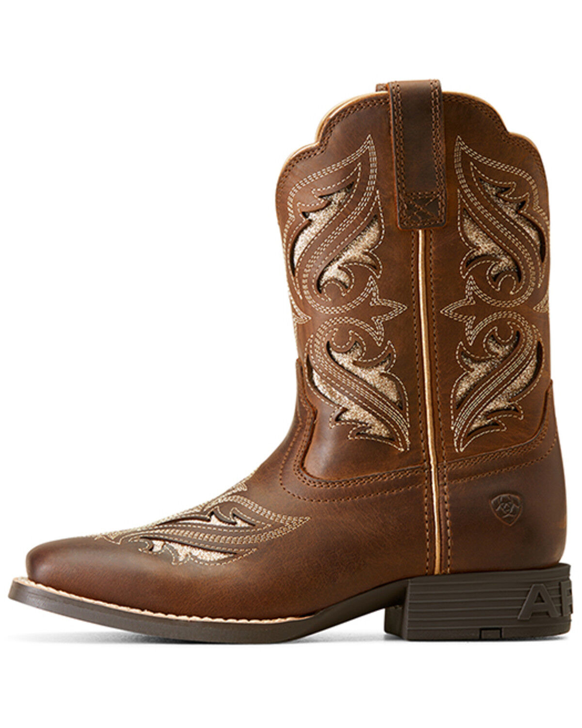 Image #2 - Ariat Girls' Round Up Bliss Western Boots - Broad Square Toe, Brown, hi-res