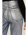 Image #4 - Vibrant Denim Women's Medium Wash Metallic Wide Leg Denim Jeans, Medium Wash, hi-res