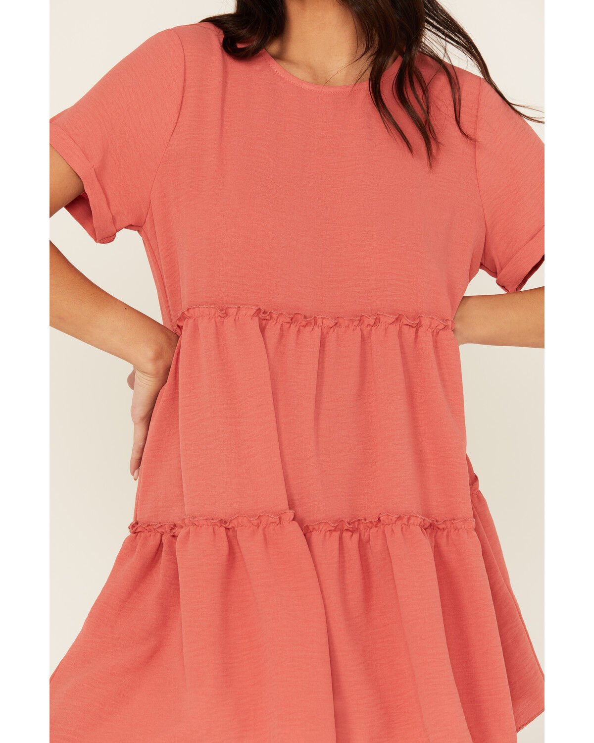 Image #3 - Originality Women's Tiered Mini Dress, Rose, hi-res
