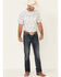 Cowboy Hardware Men's Double Paisley Print Short Sleeve Western Shirt, Cream, hi-res