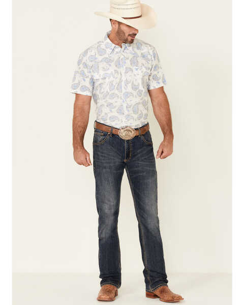 Image #2 - Cowboy Hardware Men's Double Paisley Print Short Sleeve Western Shirt, , hi-res