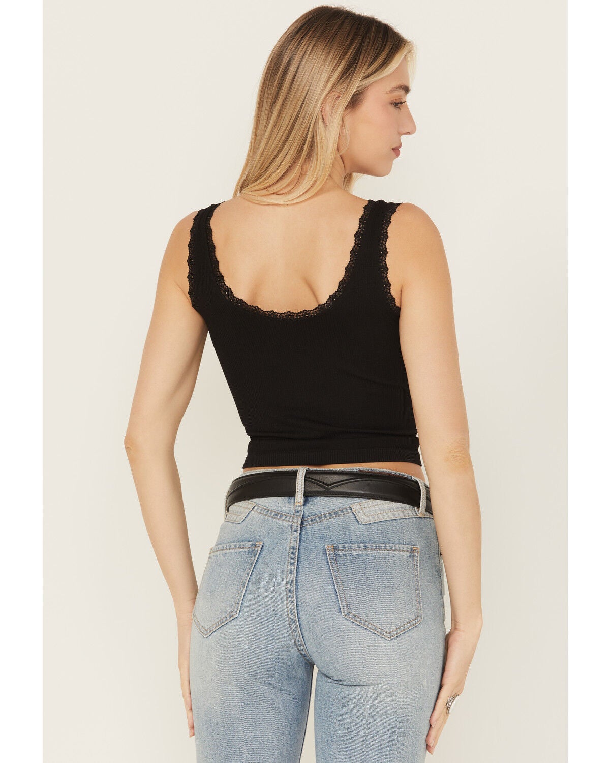 Image #4 - Fornia Women's Lace Trim Brami, Black, hi-res