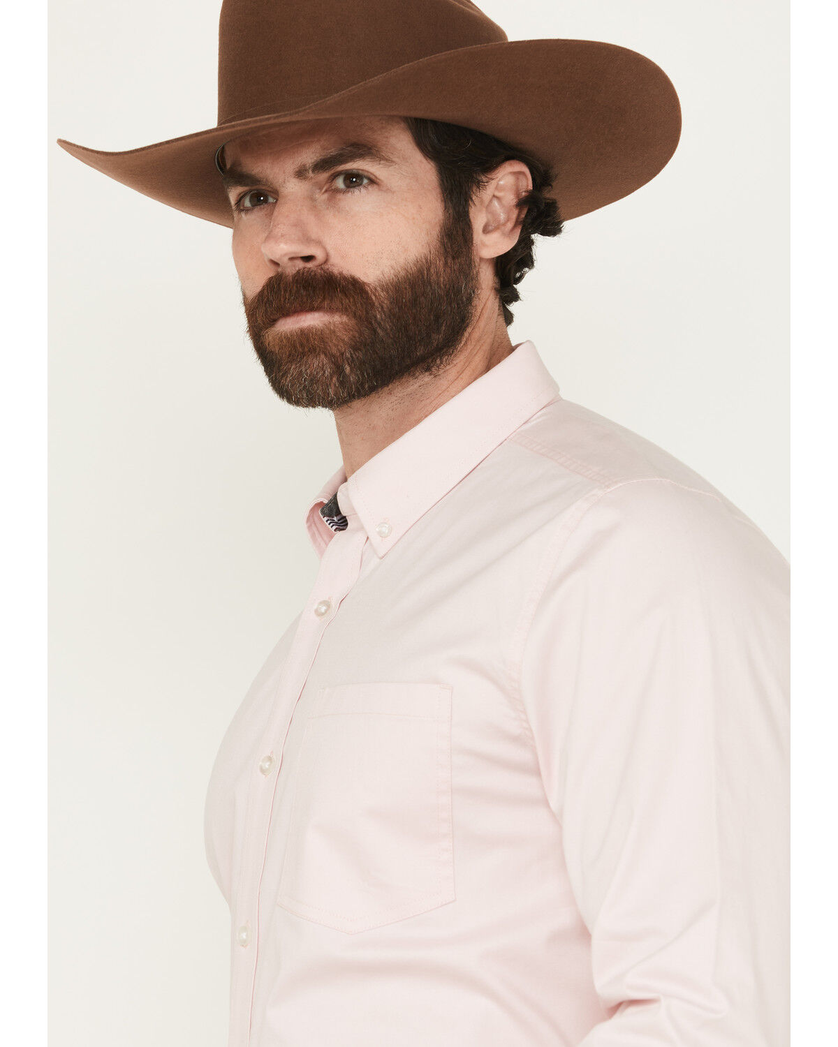 Image #2 - Cody James Men's Performance Twill Solid Long Sleeve Button-Down Stretch Western Shirt - Tall, Pink, hi-res