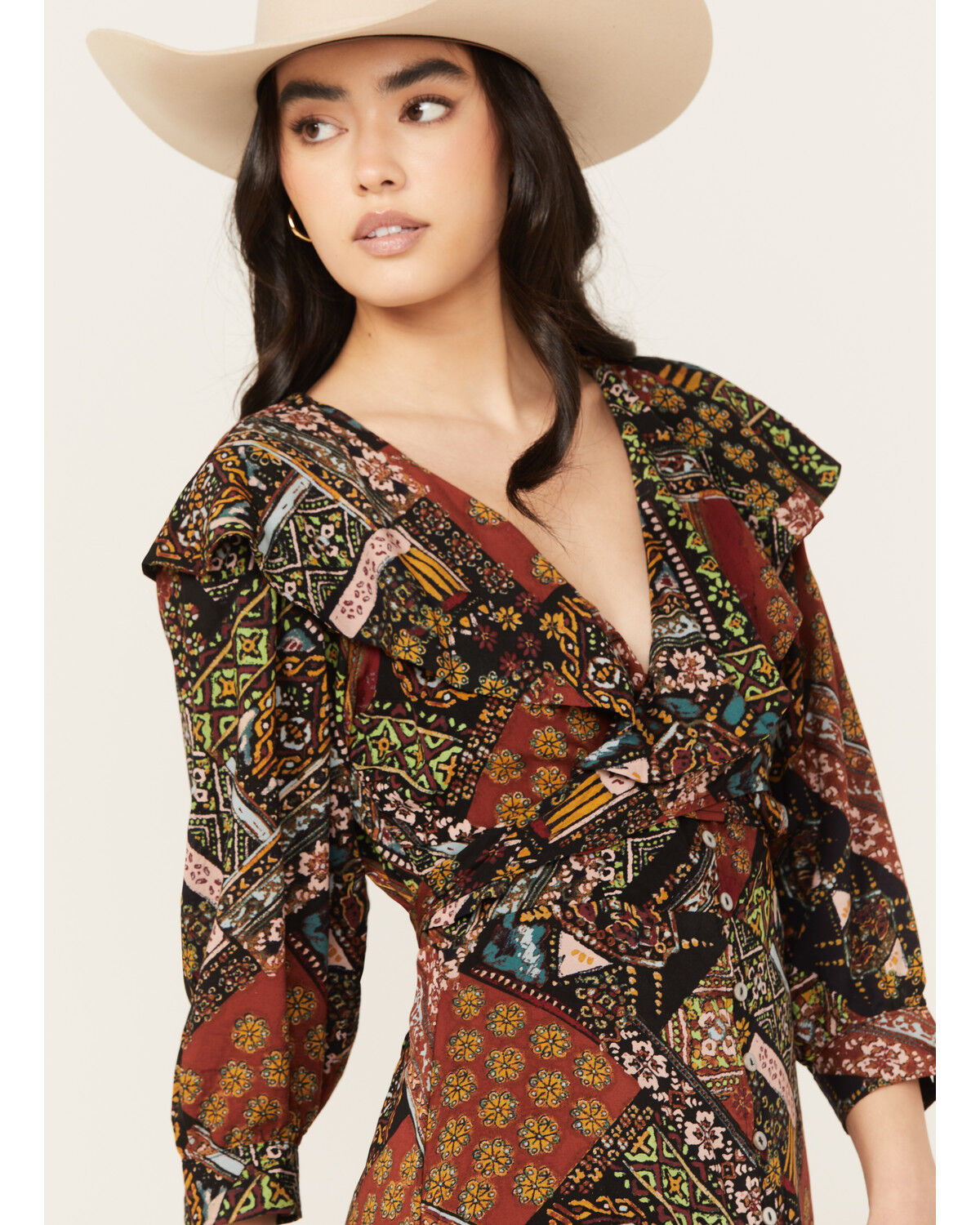 Image #2 - Free People Women's Lennon Long Sleeve Maxi Dress, Multi, hi-res