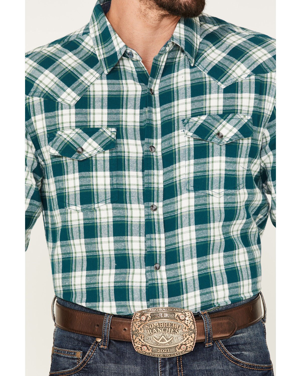 Image #3 - Cody James Men's Poway Plaid Print Snap Western Flannel Shirt, , hi-res