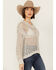 Image #3 - Cleo + Wolf Women's Allison Open Knit Long Sleeve Sweater , Blue, hi-res