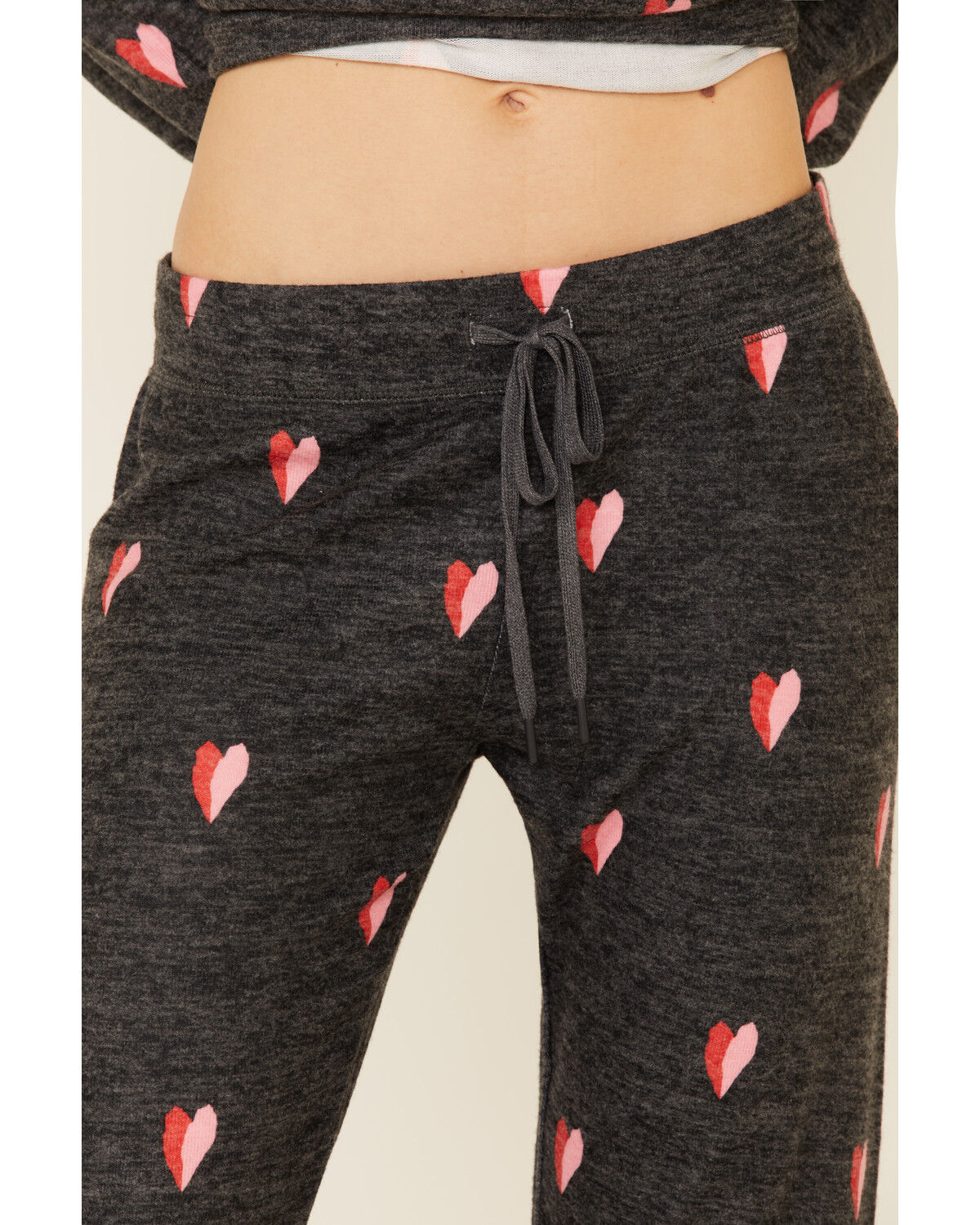 Image #2 - PJ Salvage Women's Lil Hearts Lounge Pants, Charcoal, hi-res