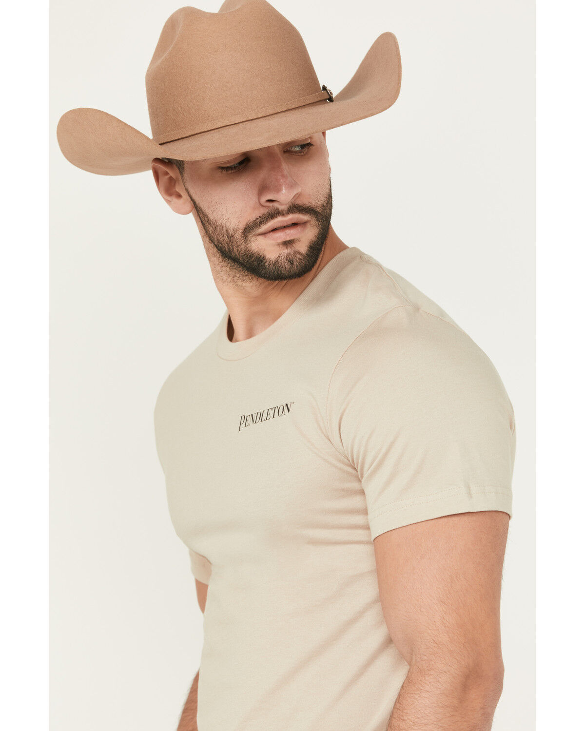 Image #3 - Pendleton Men's Logo Short Sleeve Graphic T-Shirt, Tan, hi-res