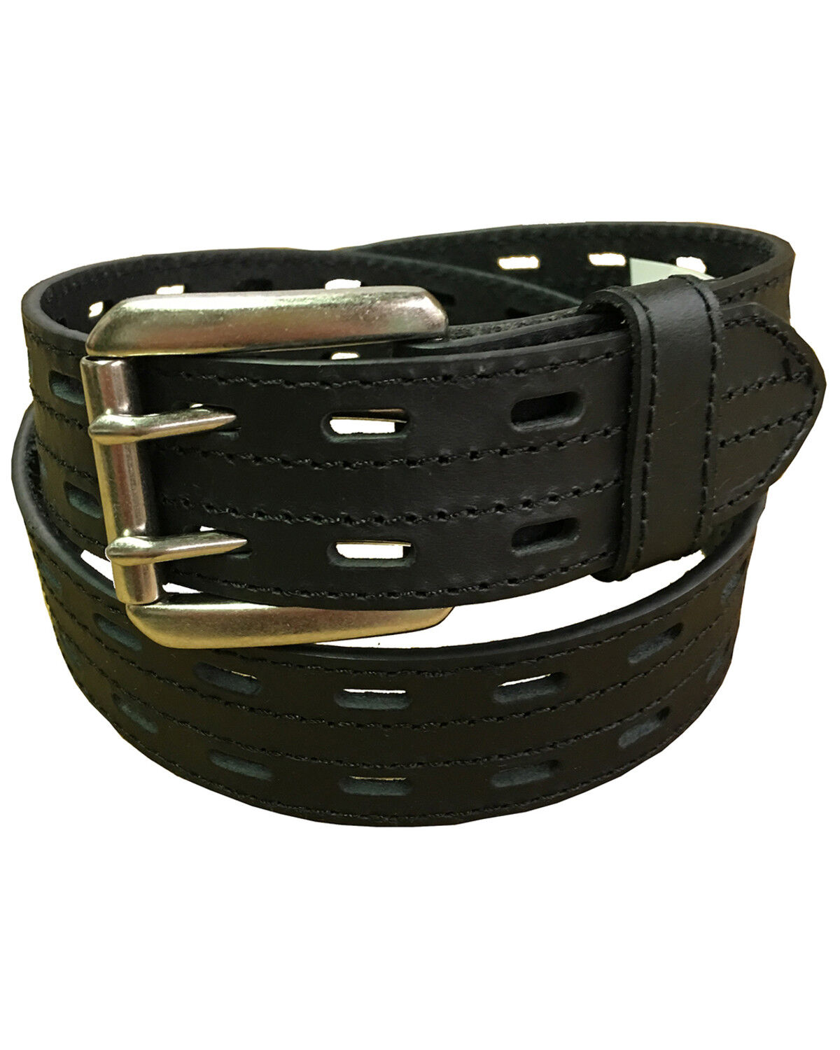 Image #1 - Danbury Men's Leather Prong Rollar Bar Work Belt, Black, hi-res