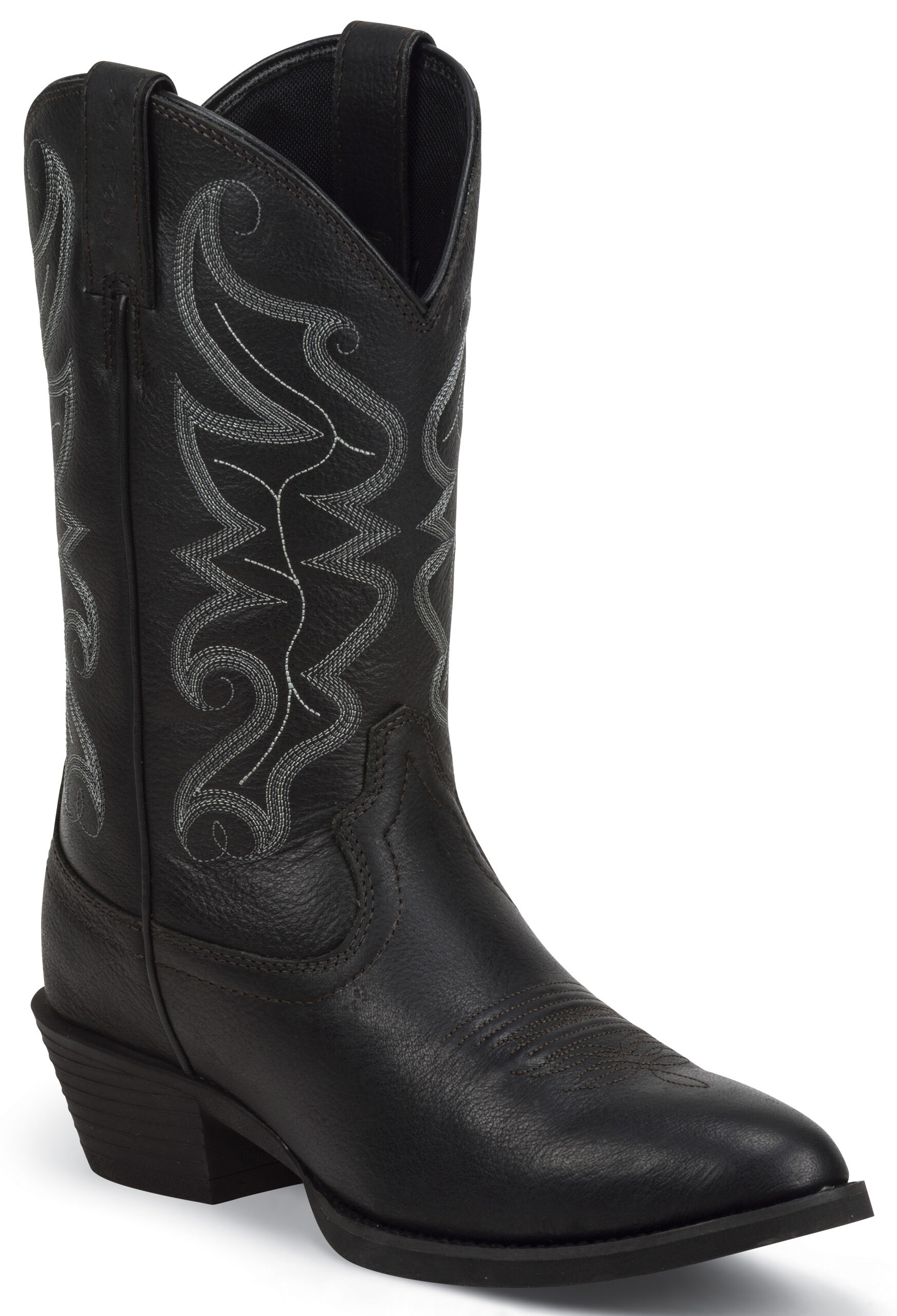 Men's black round toe cowboy boots Clearance
