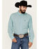 Image #1 - Cinch Men's ARENAFLEX® Geo Print Long Sleeve Button-Down Performance Stretch Western Shirt, Turquoise, hi-res