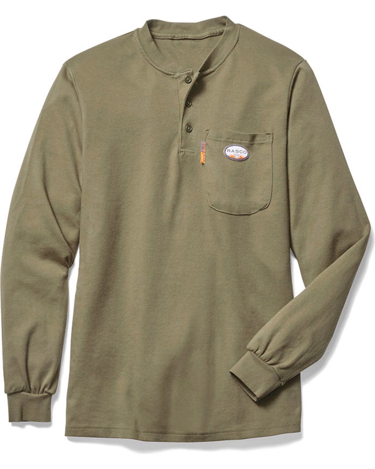 Rasco Men's FR Long Sleeve Work Henley, Beige/khaki, hi-res