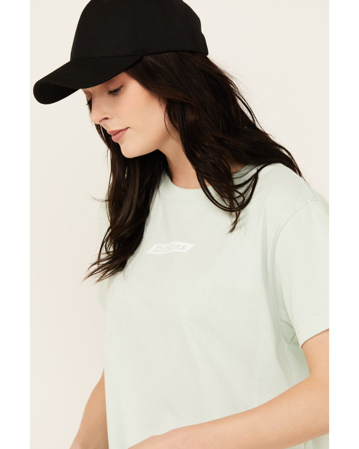 Image #2 - Dickies Women's Logo Short Sleeve Graphic Tee, Light Blue, hi-res