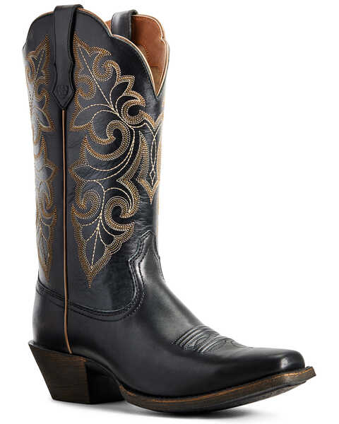 Image #1 - Ariat Women's Round Up Western Performance Boots - Square Toe, Black, hi-res