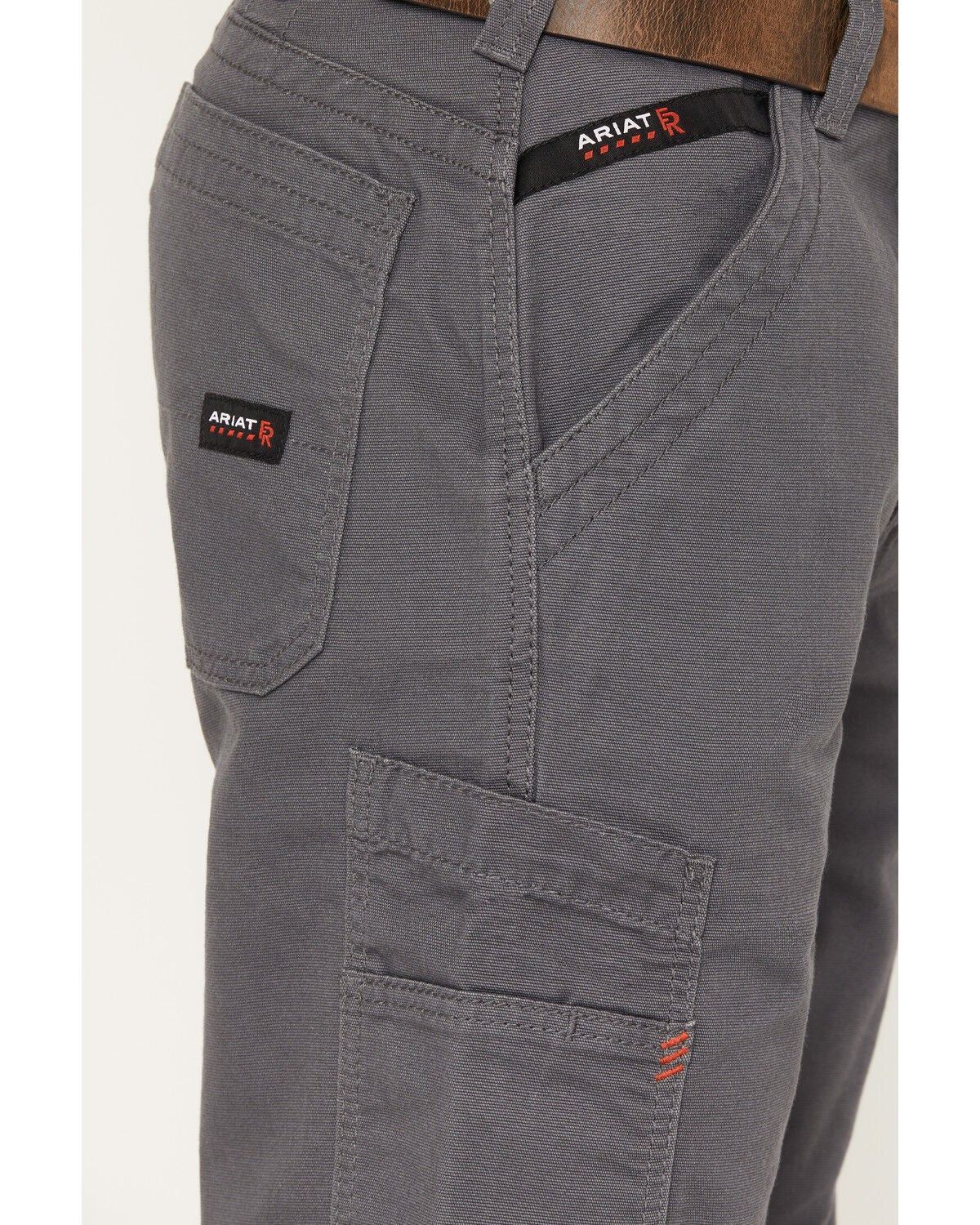 Image #2 - Ariat Men's FR M5 Duralight Stretch Canvas Straight Work Pants, Grey, hi-res