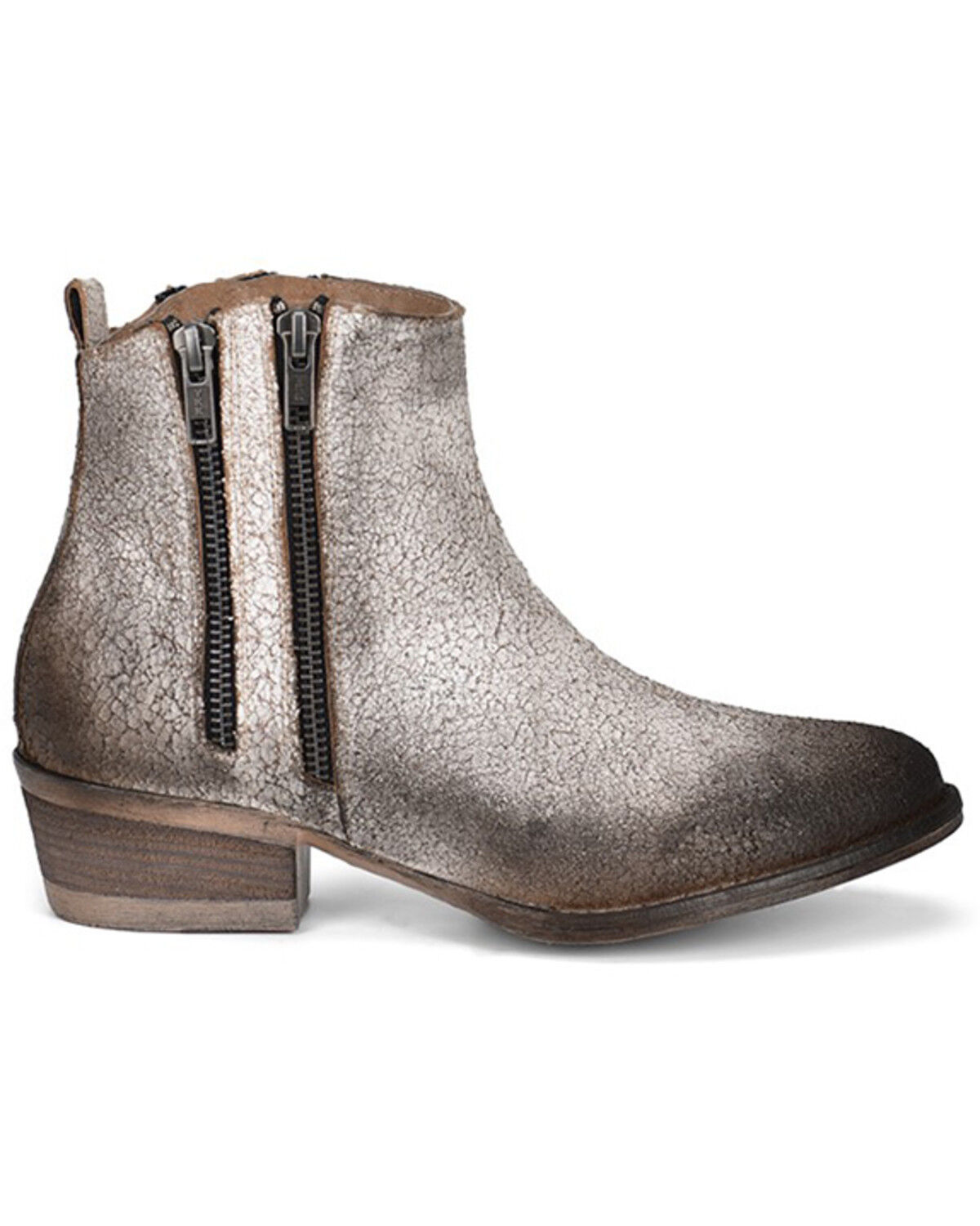Image #2 - Circle G Women's White & Black Zipper Fashion Booties - Round Toe, Black/white, hi-res