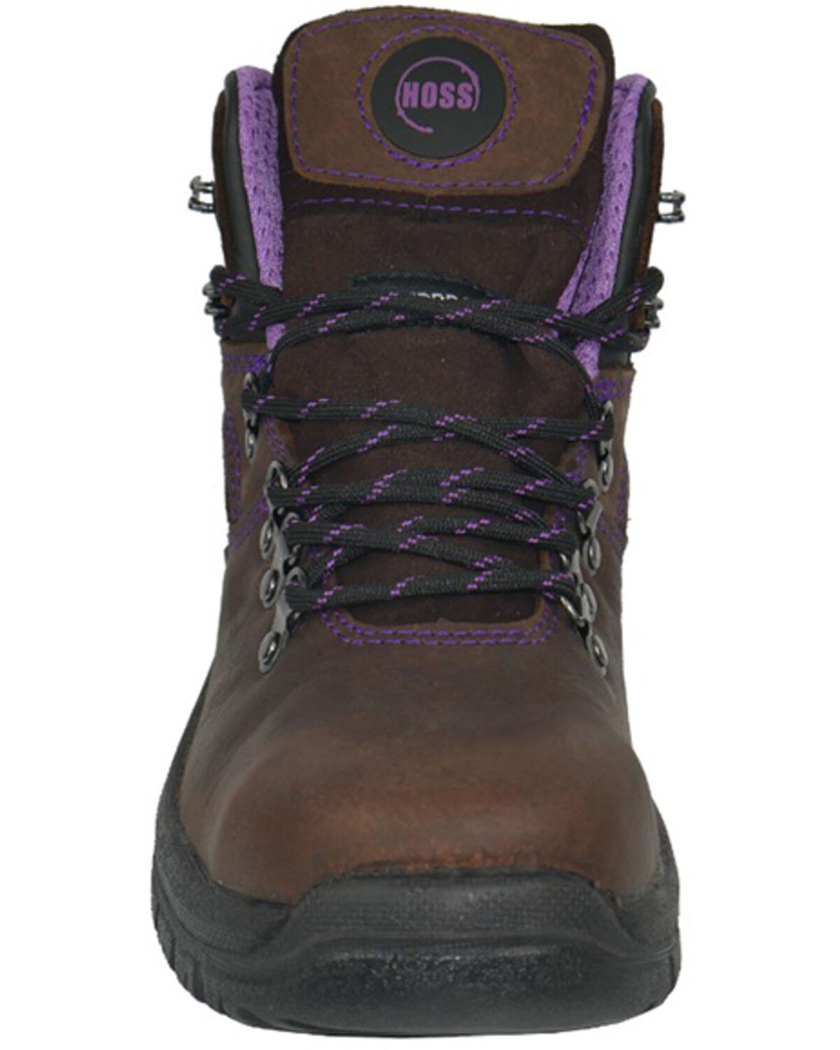Image #4 - Hoss Women's 6" Lily Waterproof Work Boots - Steel Toe, Brown, hi-res