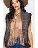 Cripple Creek Women's Crochet Knit Rabbit Fur Trim Vest, Chocolate, hi-res