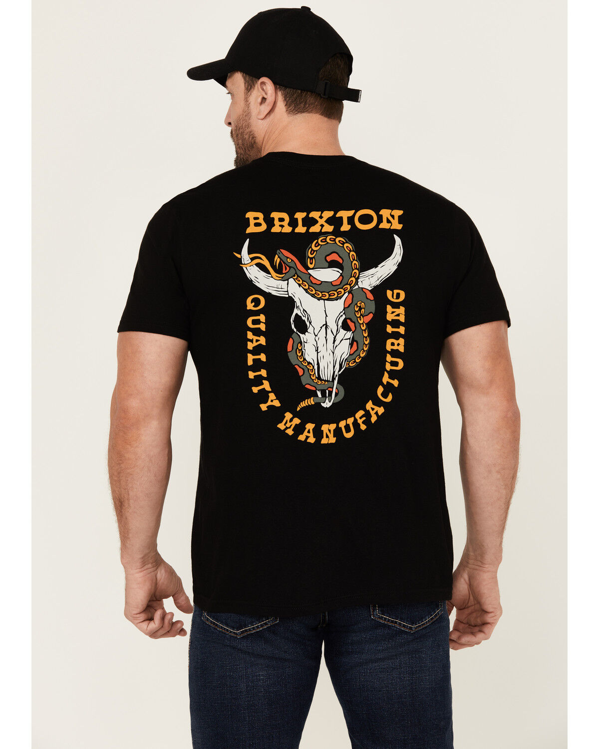 Image #4 - Brixton Men's Boot Barn Exclusive Durango Short Sleeve Graphic T-Shirt, Black, hi-res