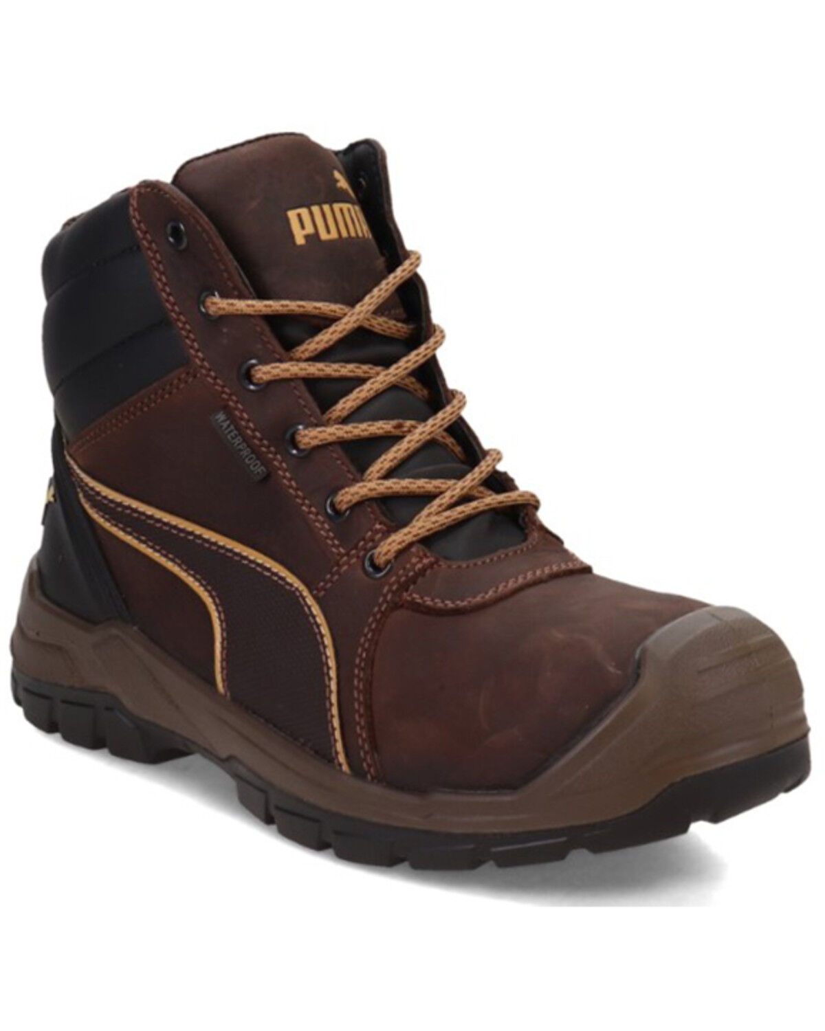 Image #1 - Puma Safety Men's Tornado CTX Mid Waterproof Work Boots - Soft Toe, Brown, hi-res
