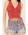 Image #3 - Rock & Roll Denim Women's Studded Fringe Tank, Red, hi-res