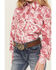 Image #3 - Cowgirl Hardware Girls' Cowhide Print Long Sleeve Snap Stretch Western Shirt, Pink, hi-res