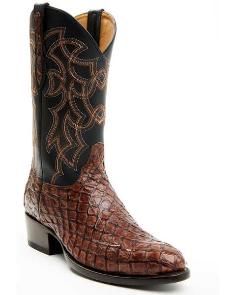 Cody James Men's Exotic Pirarucu Western Boots - Medium Toe , Dark Brown, hi-res