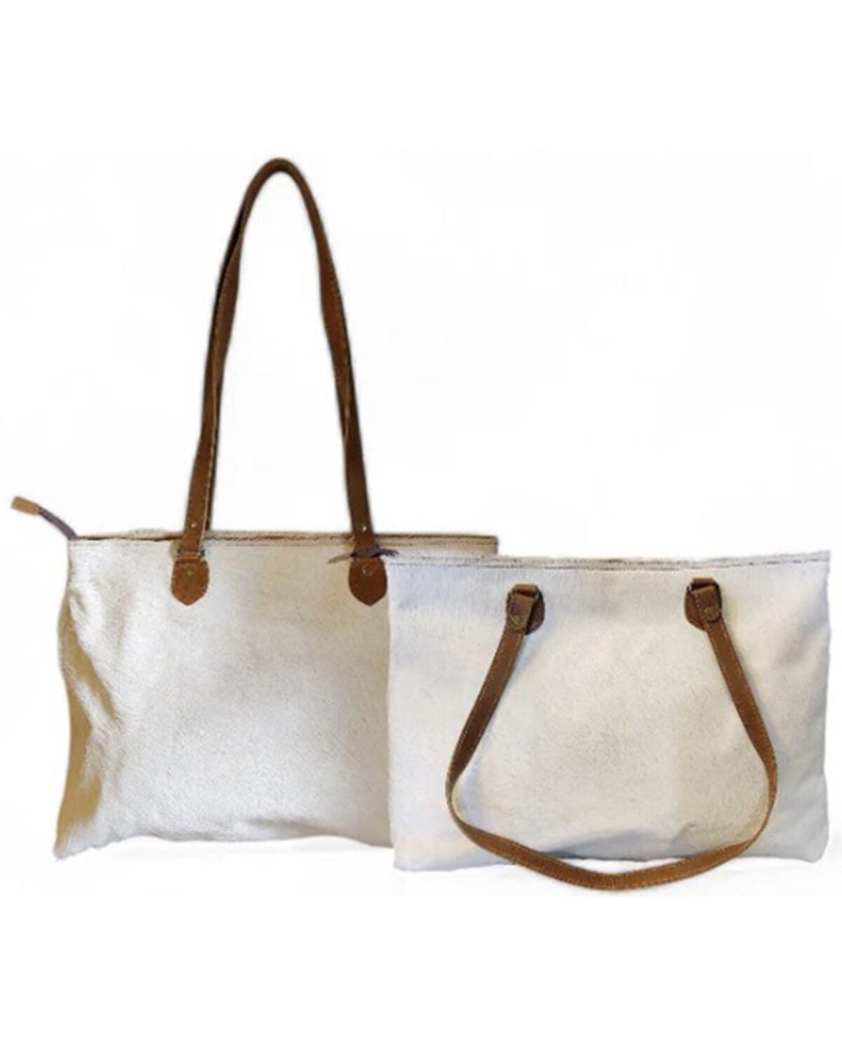 Image #3 - Ranch Junkie Women's Highlands Genuine Cowhide Large Tote, Cream, hi-res