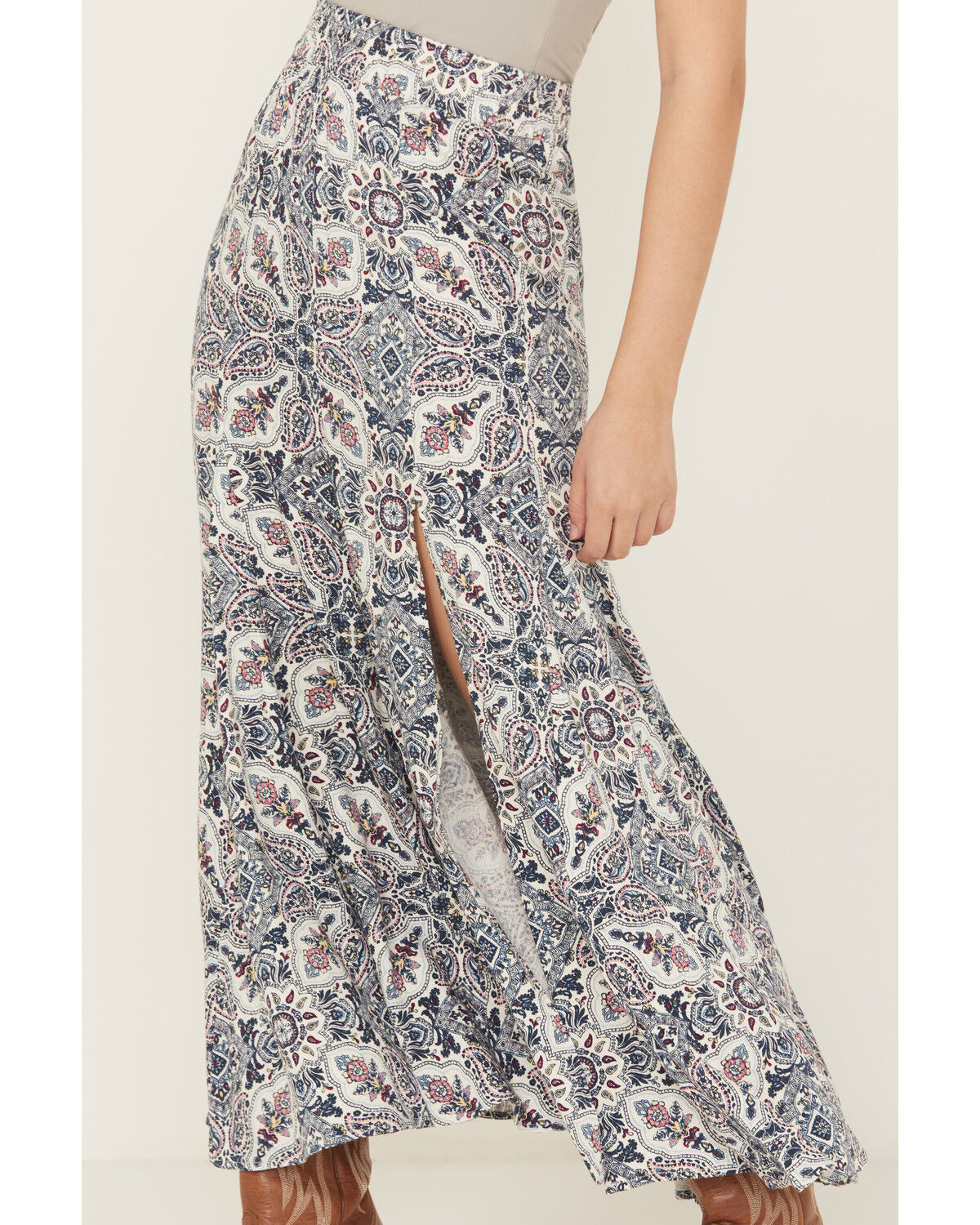 Image #3 - Idyllwind Women's Garrison Printed Maxi Skirt, Ivory, hi-res