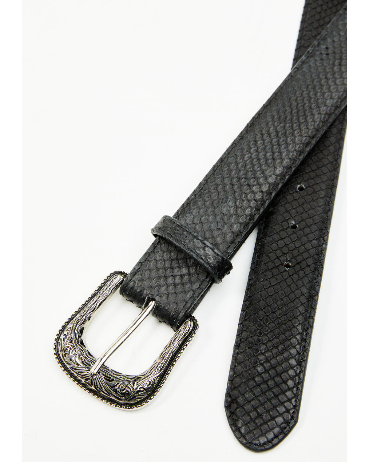 Image #2 - Cody James Men's Tyrell Exotic Python Leather Belt, Black, hi-res