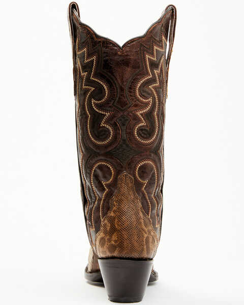 Image #5 - Dan Post Women's Karung Exotic Snake Western Boots - Snip Toe , Brown, hi-res