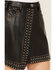 Image #2 - Rock & Roll Denim Women's Faux Leather Studded Mini Skirt, Black, hi-res