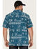 Image #4 - Gibson Men's Holler Bandana Print Short Sleeve Button-Down Western Shirt, Blue, hi-res