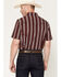 Image #4 - Ferrell Men's Tucker Tek Striped Short Sleeve Pearl Snap Stretch Western Shirt, Burgundy, hi-res