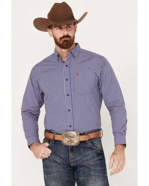 Ariat Men's Pro Series Classic Fit Western Shirt, Dark Blue, hi-res
