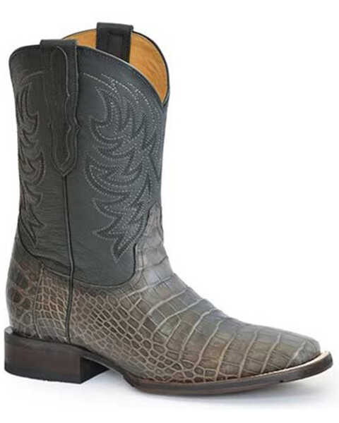 Stetson Men's Aces Exotic Alligator Western Boots - Broad Square Toe, Grey, hi-res