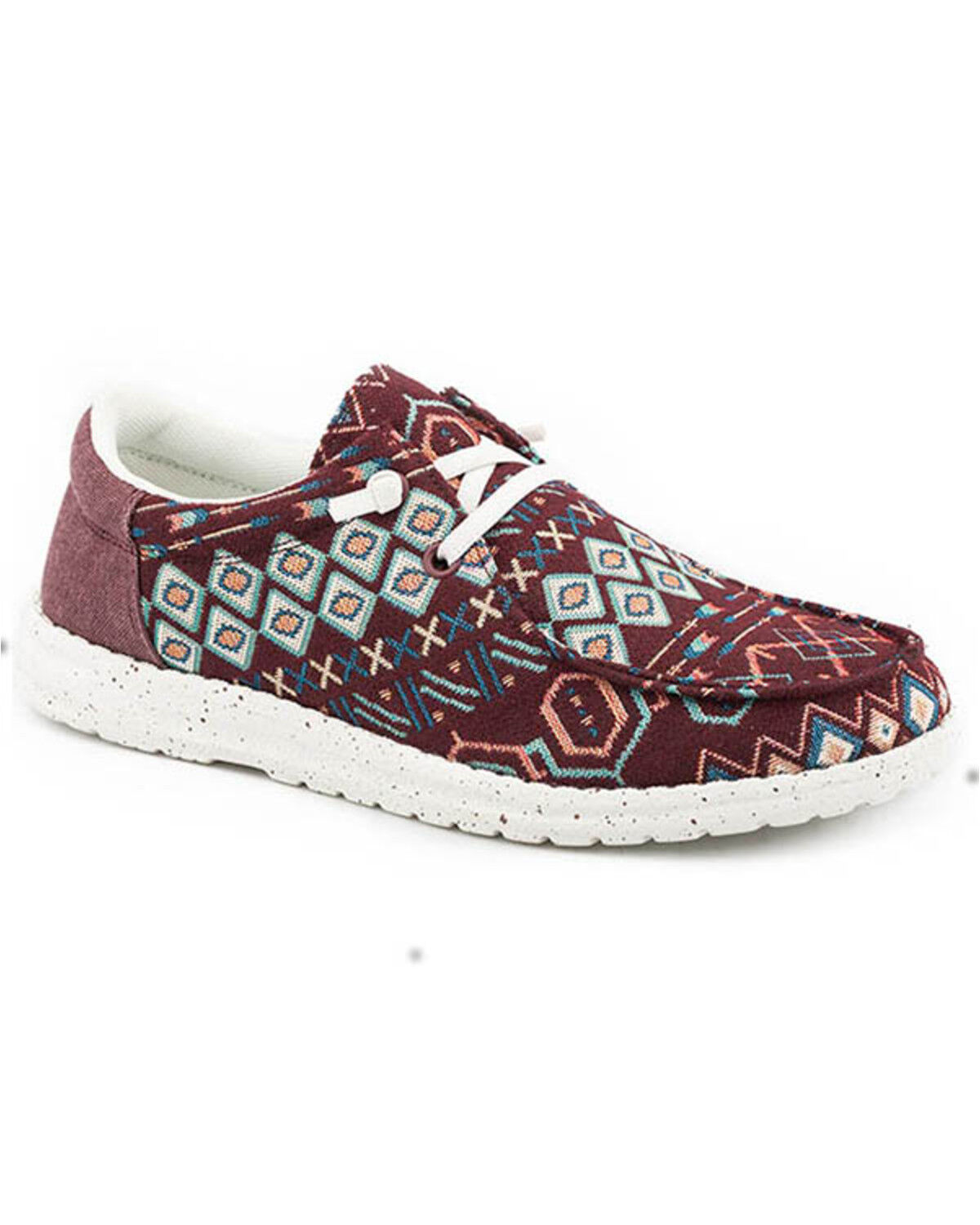 Image #1 - Roper Women's Hang Loose Slip-On Causal Shoes - Moc Toe, Red, hi-res