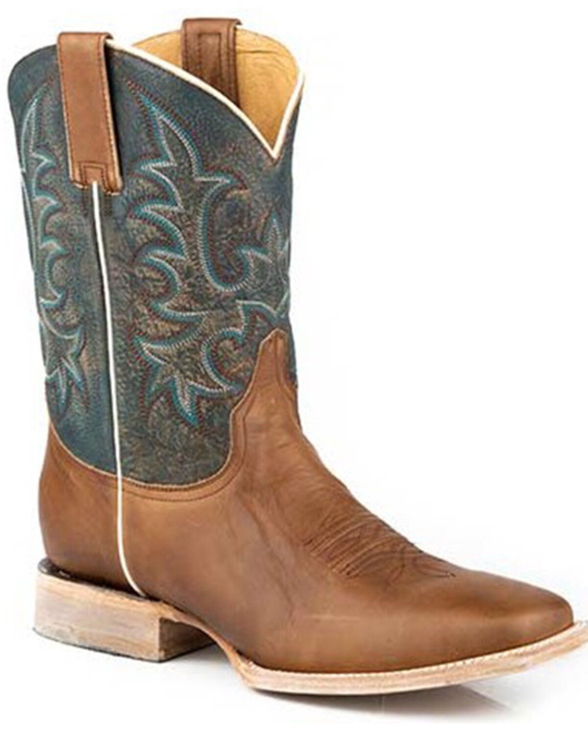 Stetson Men's Obadiah Western Boots - Broad Square Toe, Brown, hi-res