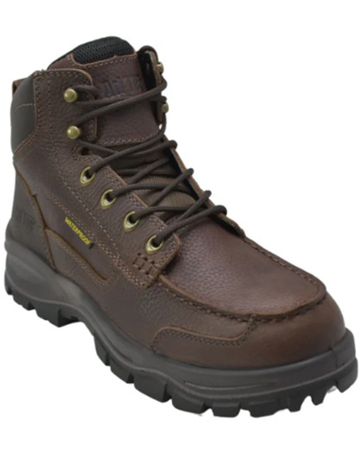 Image #1 - AdTec Men's 6" Waterproof Work Boots - Moc Toe, Brown, hi-res