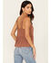 Image #4 - Cleo + Wolf Women's Cropped Strappy Peplum Top, Coffee, hi-res