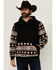 Image #1 - RANK 45® Men's Bangtail Southwestern Color Block Sweatshirt, Black, hi-res