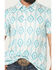 Image #3 - Rock & Roll Denim Men's Southwestern Print Short Sleeve Button-Down Stretch Polo Shirt, Aqua, hi-res