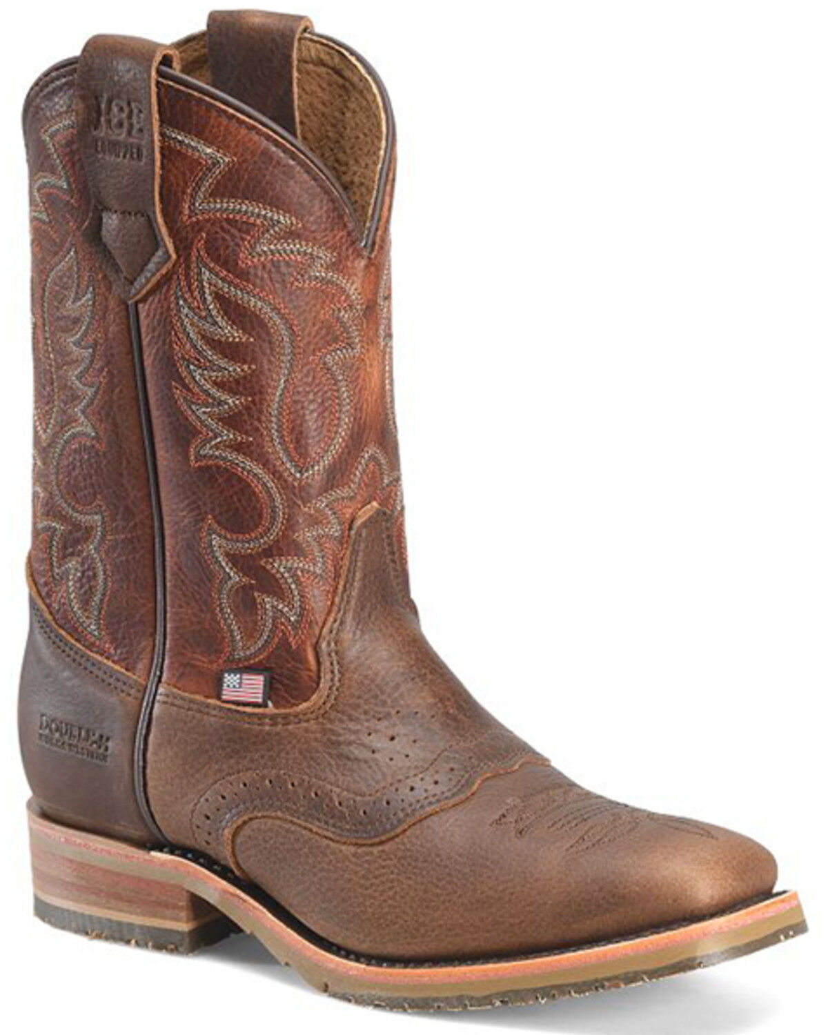 Image #1 - Double H Men's Cody Western Performance Boots - Square Toe, Brown, hi-res
