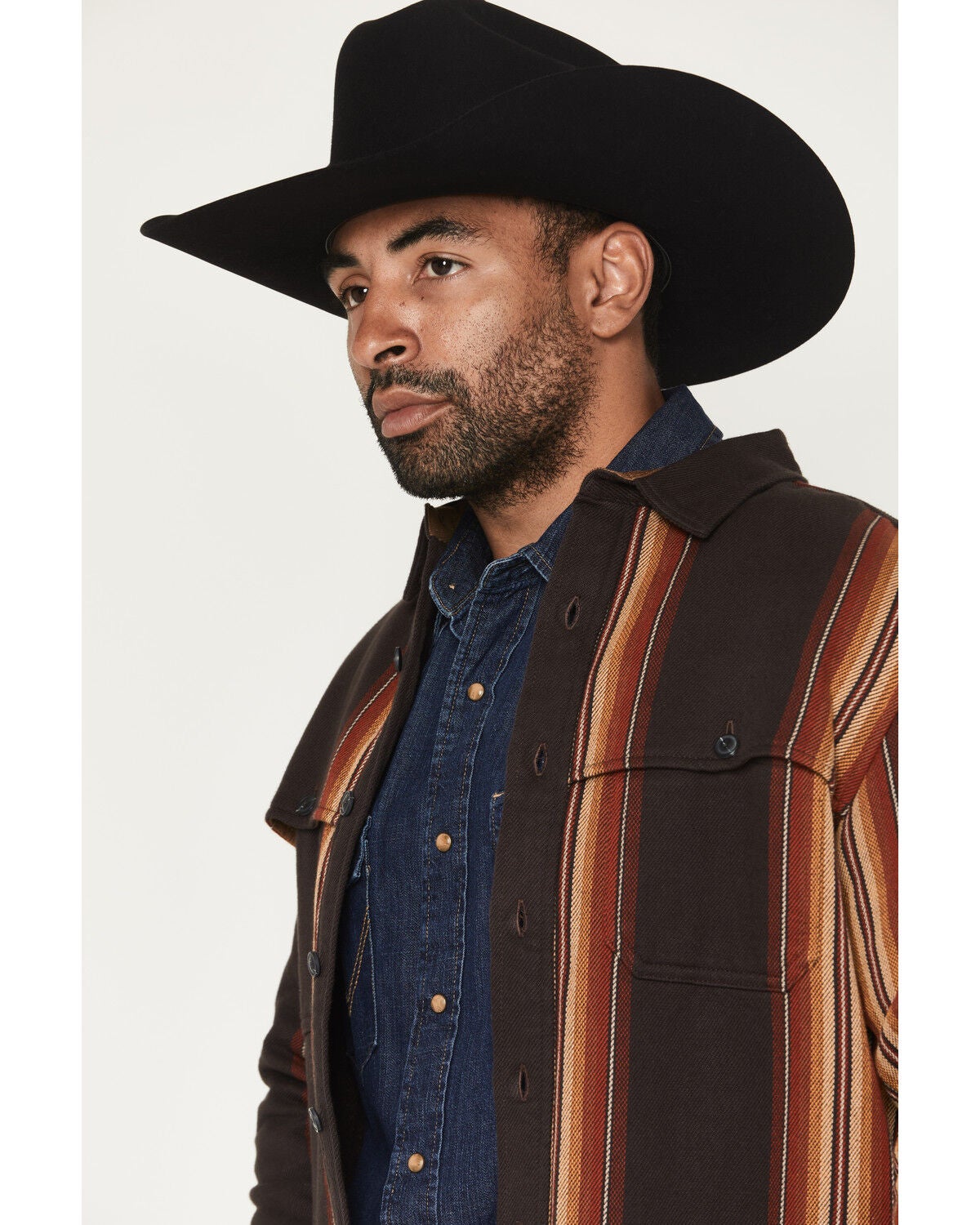 Image #2 - Pendleton Men's Weston Striped Long Sleeve Button-Down Flannel Shirt, Brown, hi-res