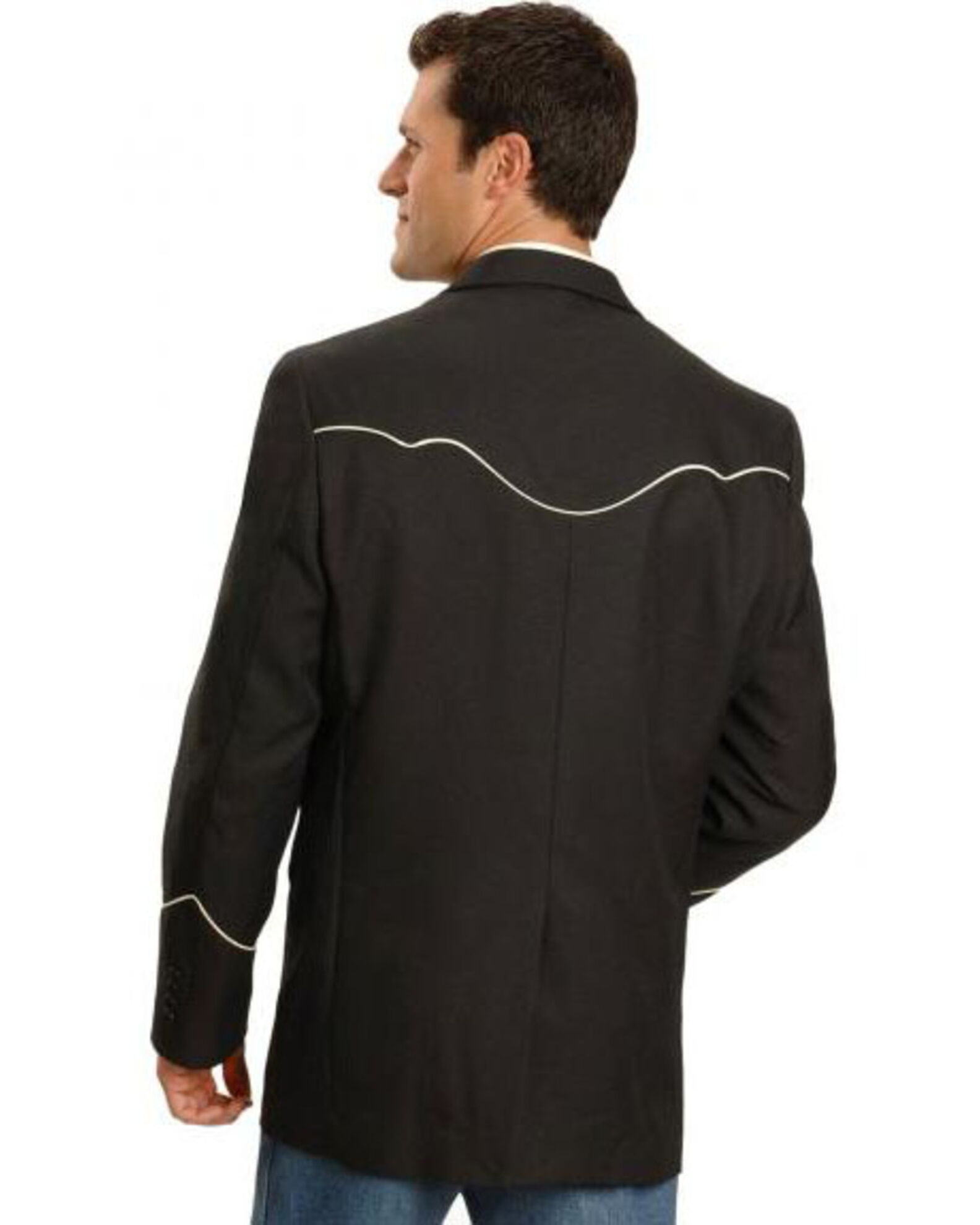 Image #2 - Scully Black Retro Western Jacket - Big and Tall, Black, hi-res